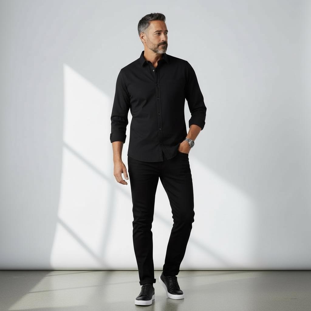 Alza Erkek Hakiki Deri Sneaker - Siyah/Beyaz Floter