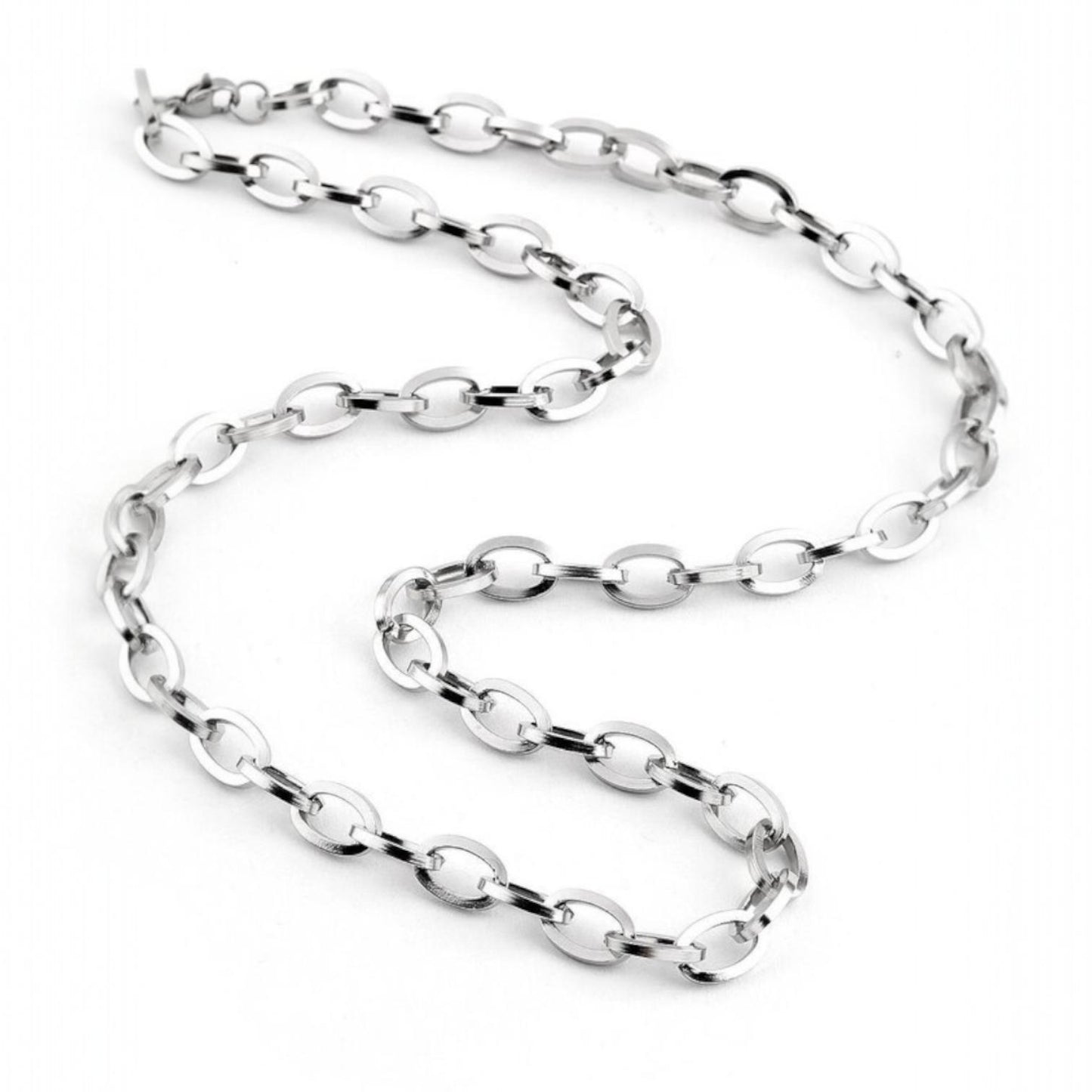 Alza Erkek 316L Çelik Zincir Kolye – Suya Dayanıklı, Kararmaz - 8 mm