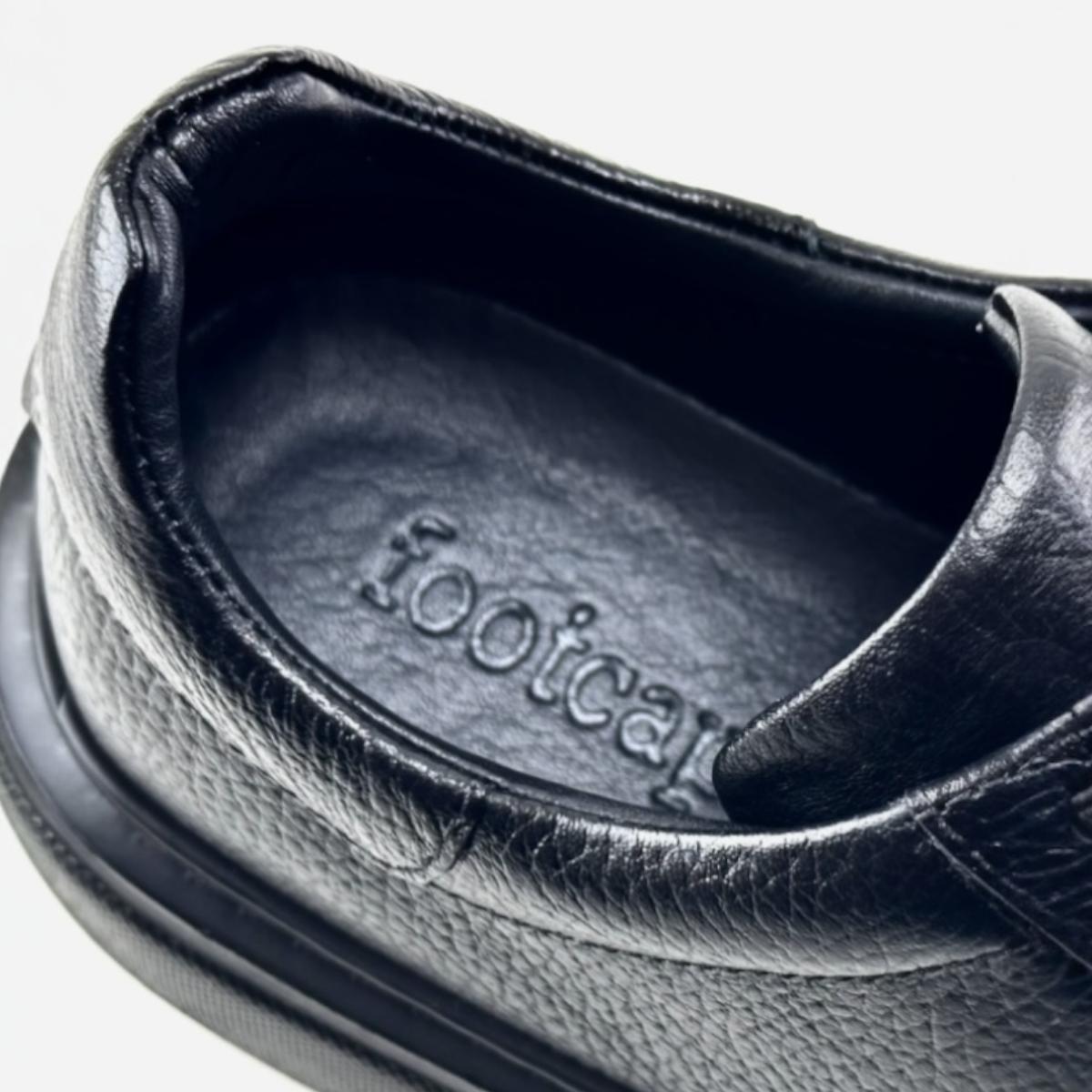 Alza Erkek Hakiki Deri Sneaker - Siyah Floter