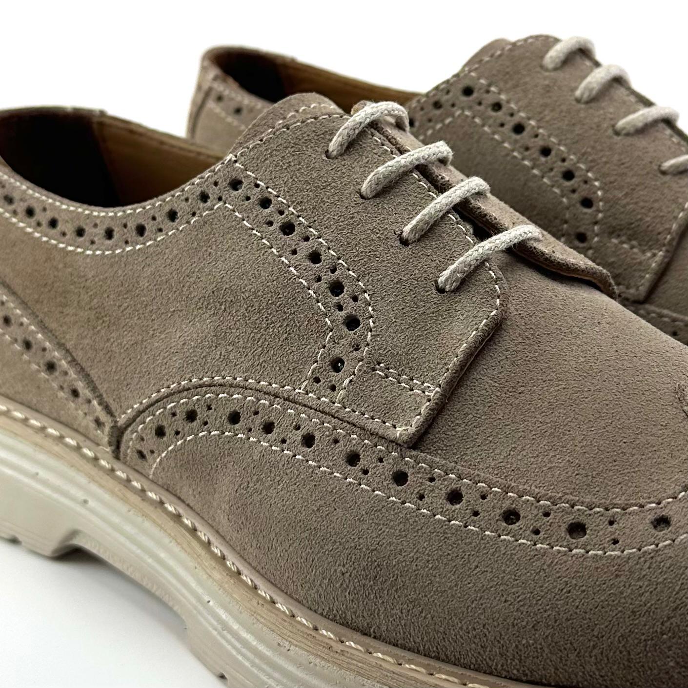 Alza Erkek Hakiki Deri Casual Ayakkabı - Bej Süet