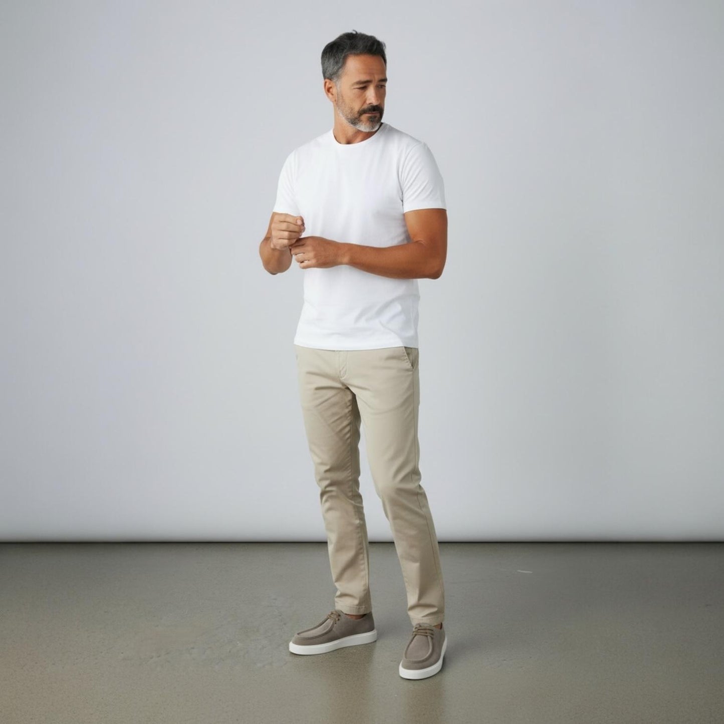 Alza Erkek Hakiki Deri Casual Ayakkabı - Bej Süet