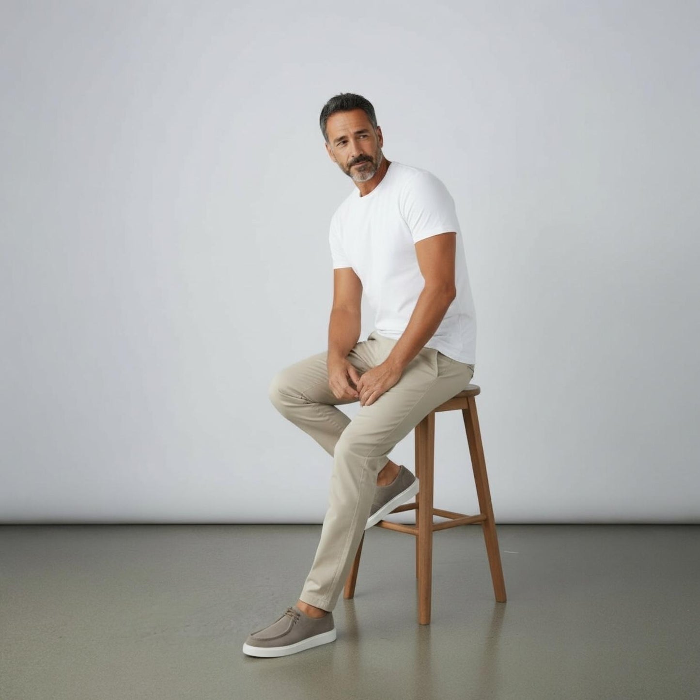 Alza Erkek Hakiki Deri Casual Ayakkabı - Bej Süet