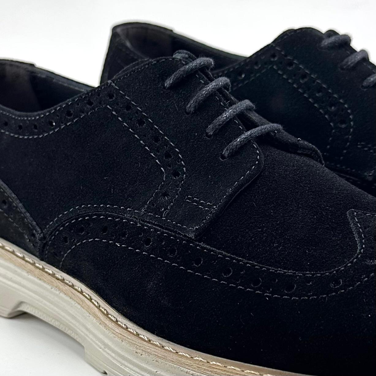 Alza Erkek Hakiki Deri Casual Ayakkabı - Siyah Süet