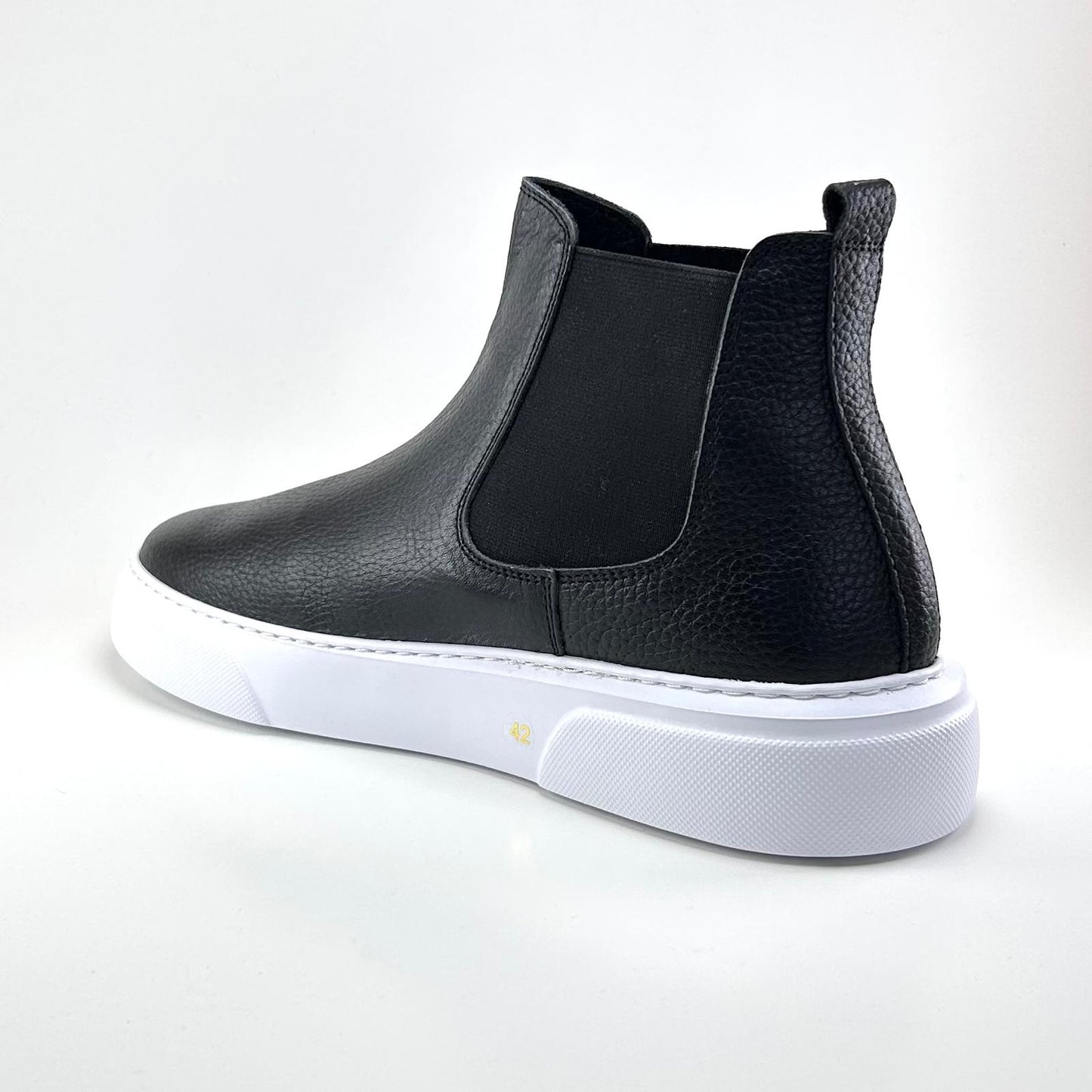 Alza Erkek Hakiki Deri Chelsea Bot - Siyah/Beyaz Floter