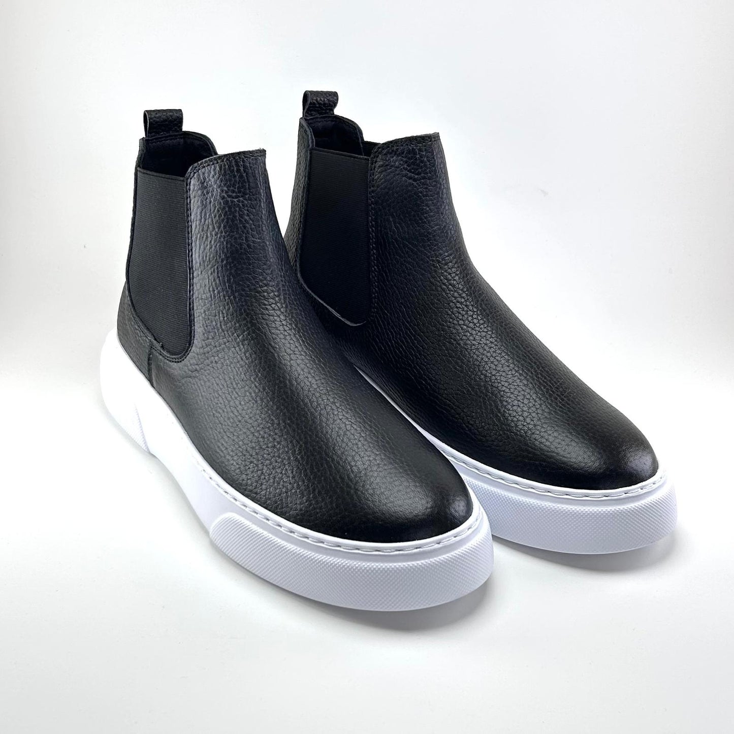Alza Erkek Hakiki Deri Chelsea Bot - Siyah/Beyaz Floter