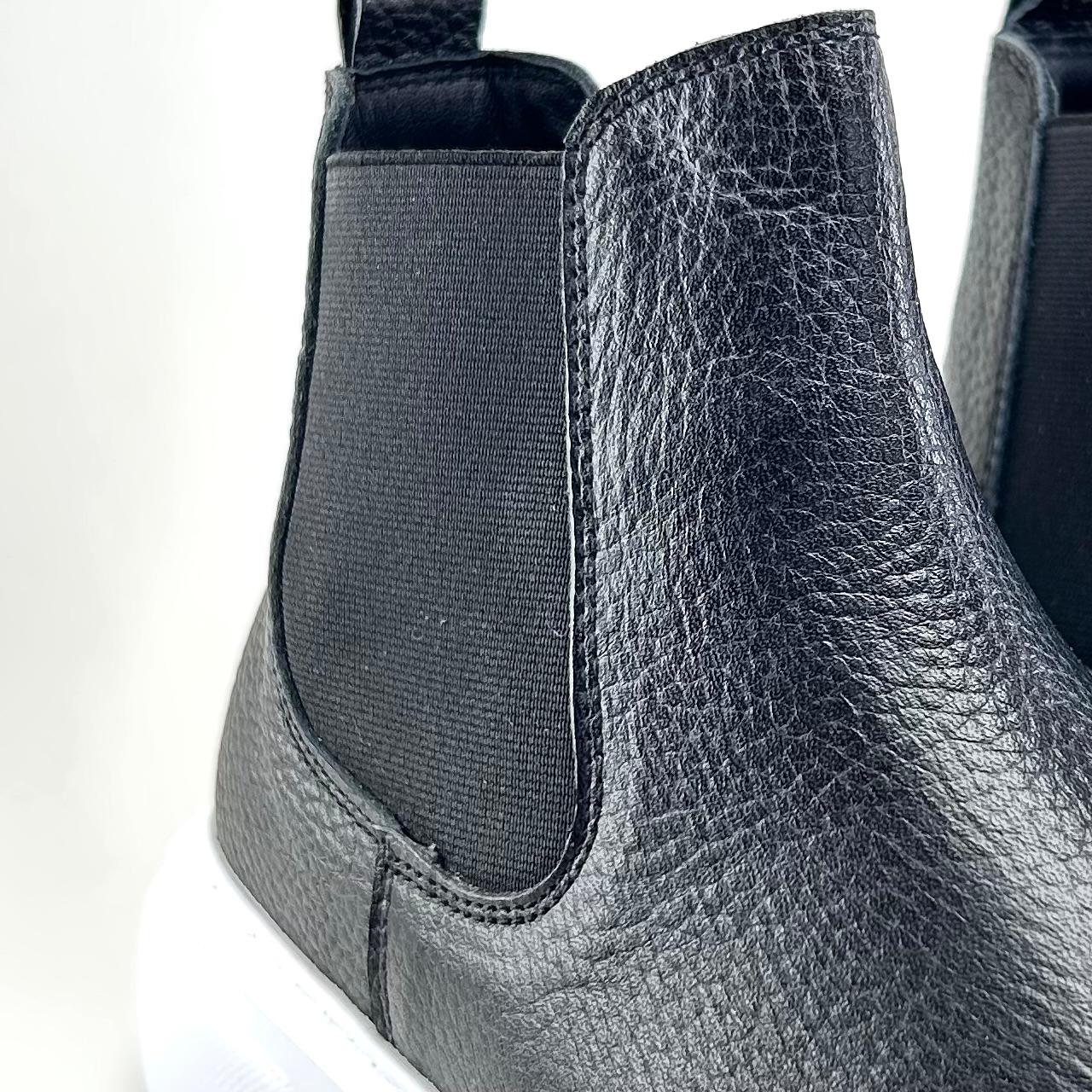 Alza Erkek Hakiki Deri Chelsea Bot - Siyah/Beyaz Floter