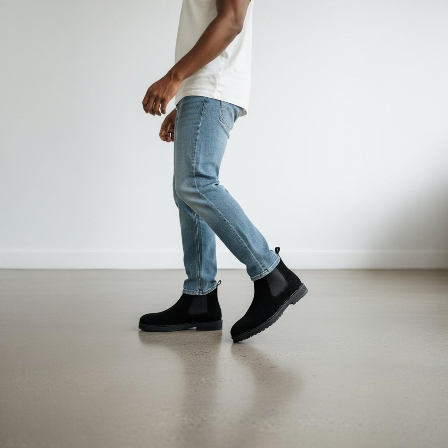 Alza Erkek Hakiki Deri Chelsea Bot - Siyah Süet