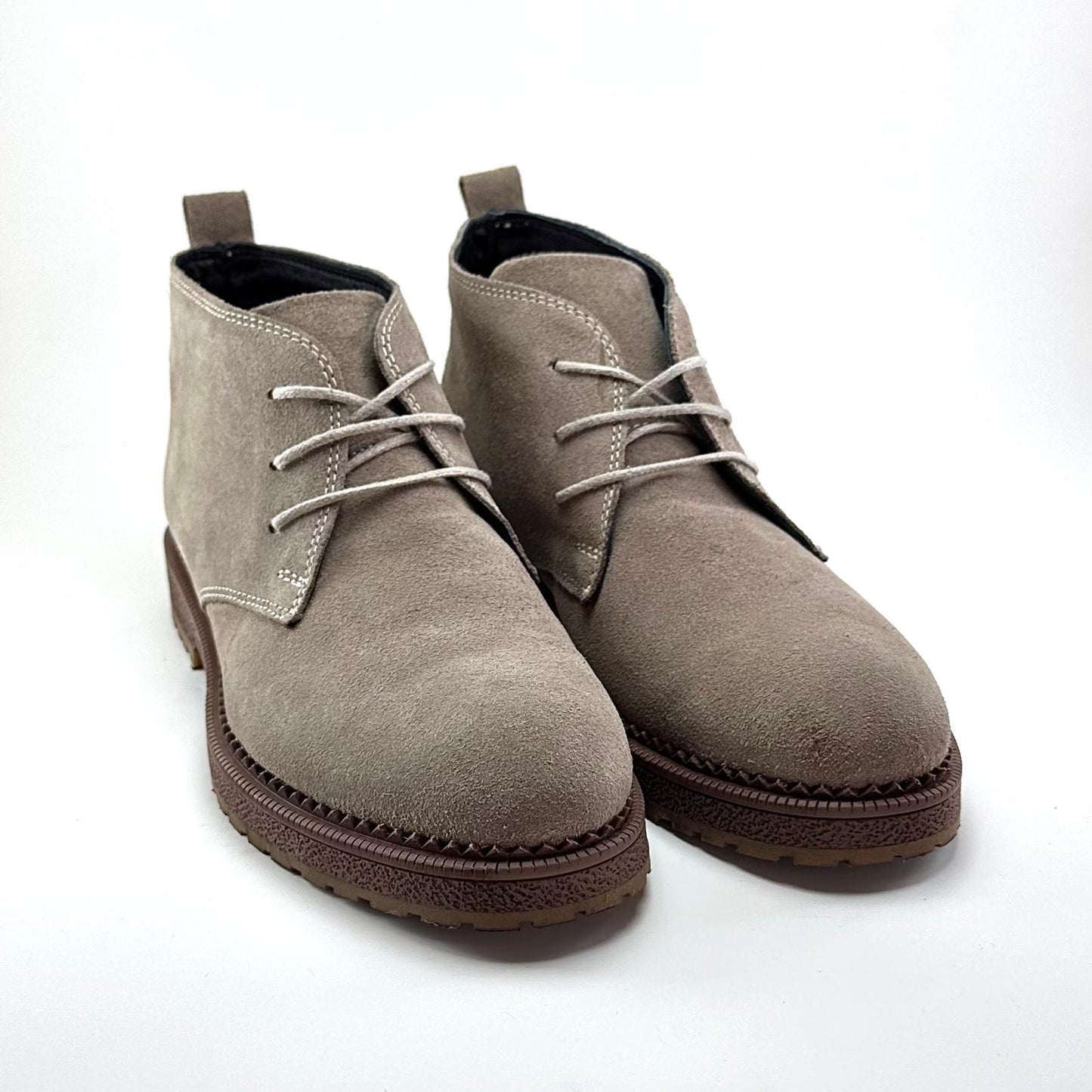 Alza Erkek Hakiki Deri Chelsea Kısa Bot - Bej Süet