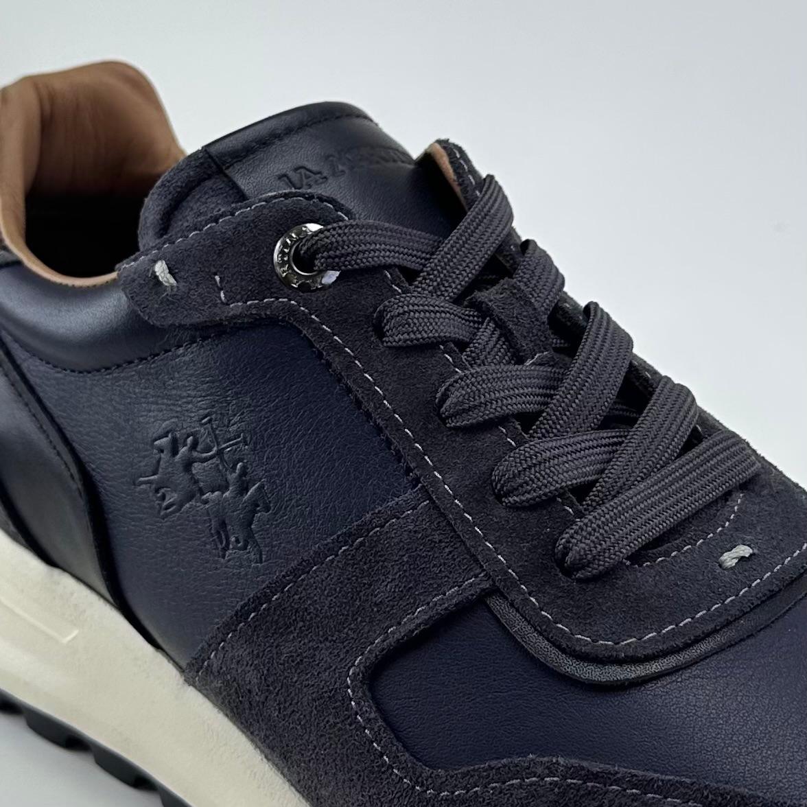 Alza Erkek Hakiki Deri Erkek Sneaker - Lacivert