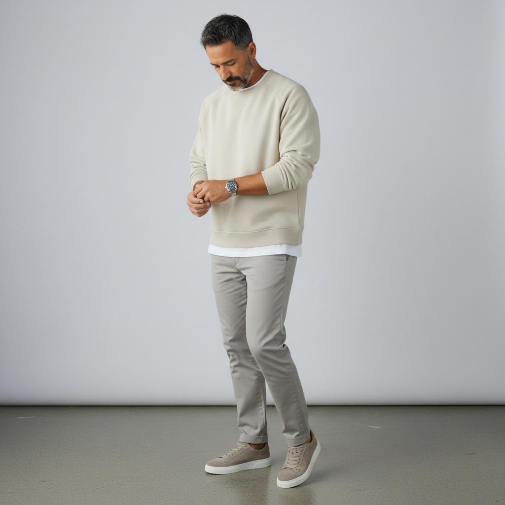 Alza Erkek Hakiki Deri Sneaker - Bej Süet