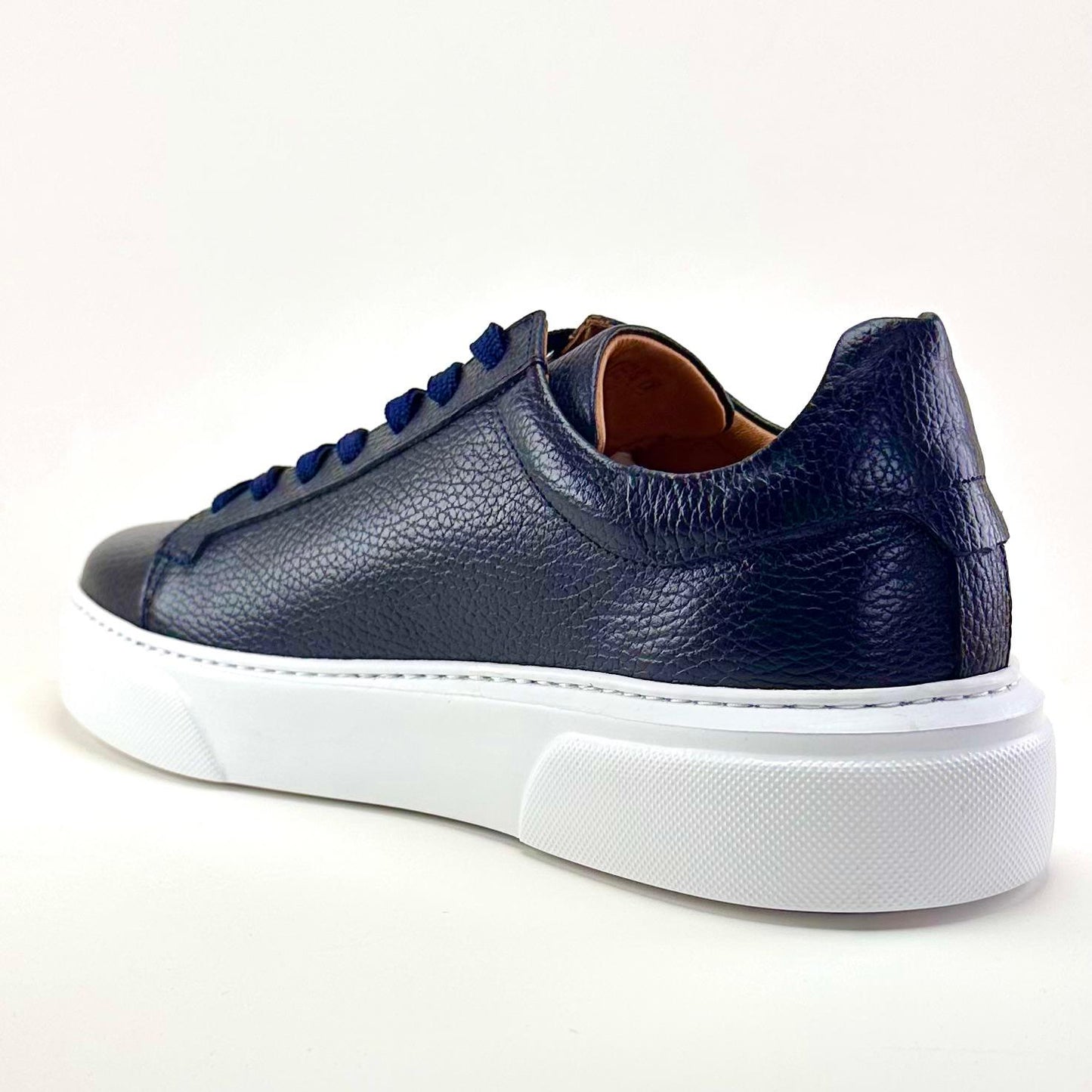 Alza Erkek Hakiki Deri Sneaker - Lacivert Floter