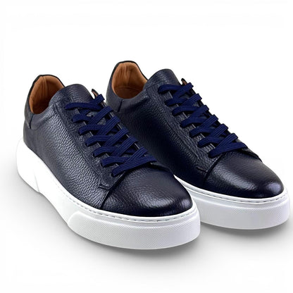Footcap Erkek Hakiki Deri Sneaker Eva Taban – Lacivert | ALZA