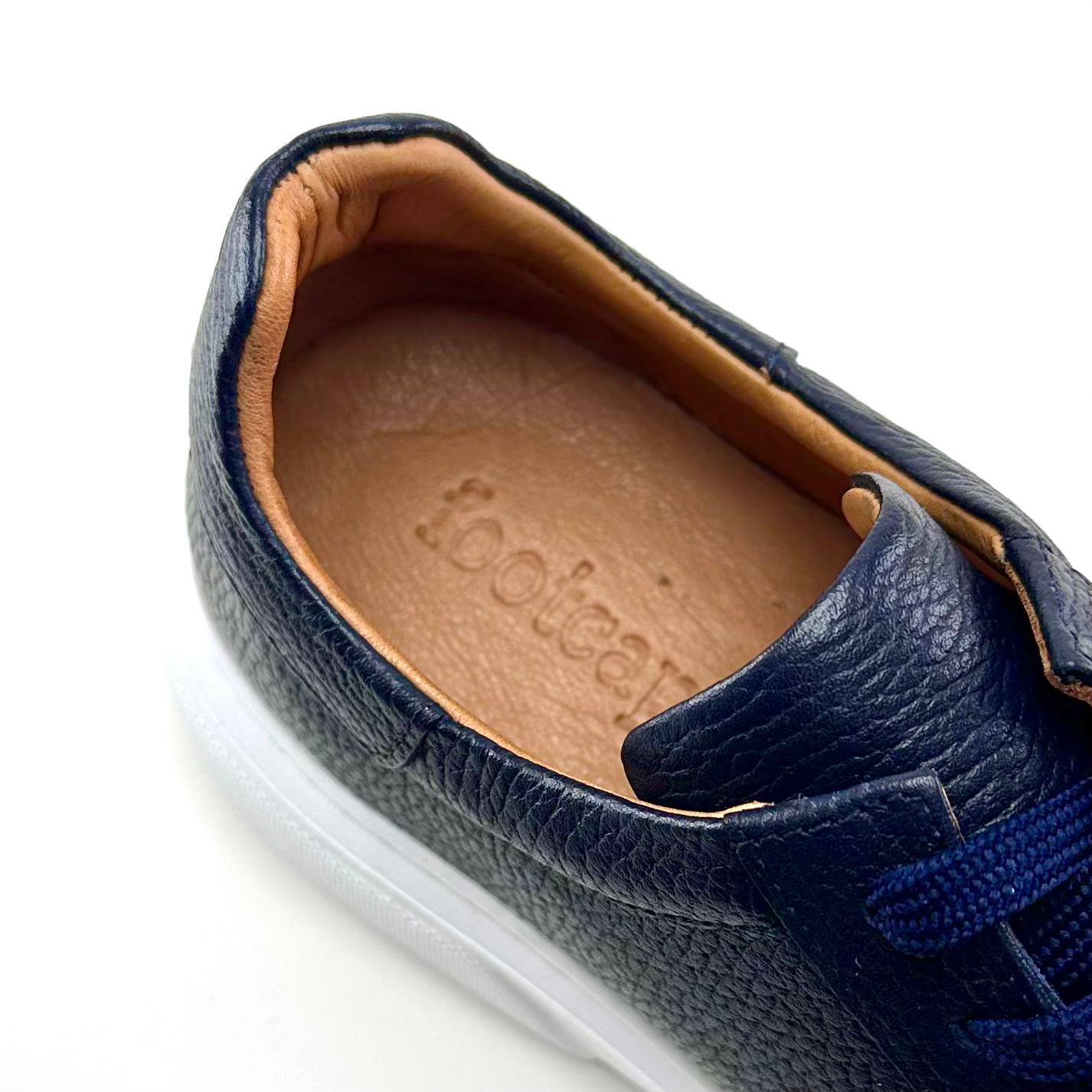 Alza Erkek Hakiki Deri Sneaker - Lacivert Floter