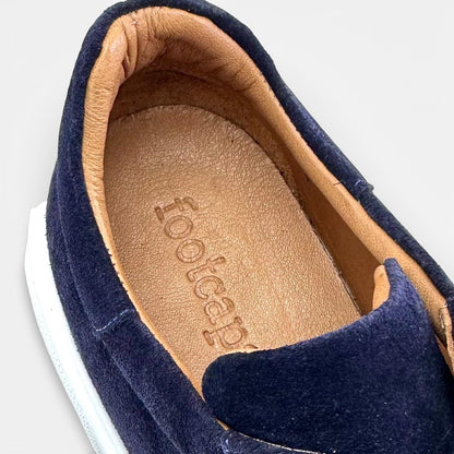 Footcap Erkek Hakiki Deri Sneaker Eva Taban – Lacivert Süet | ALZA
