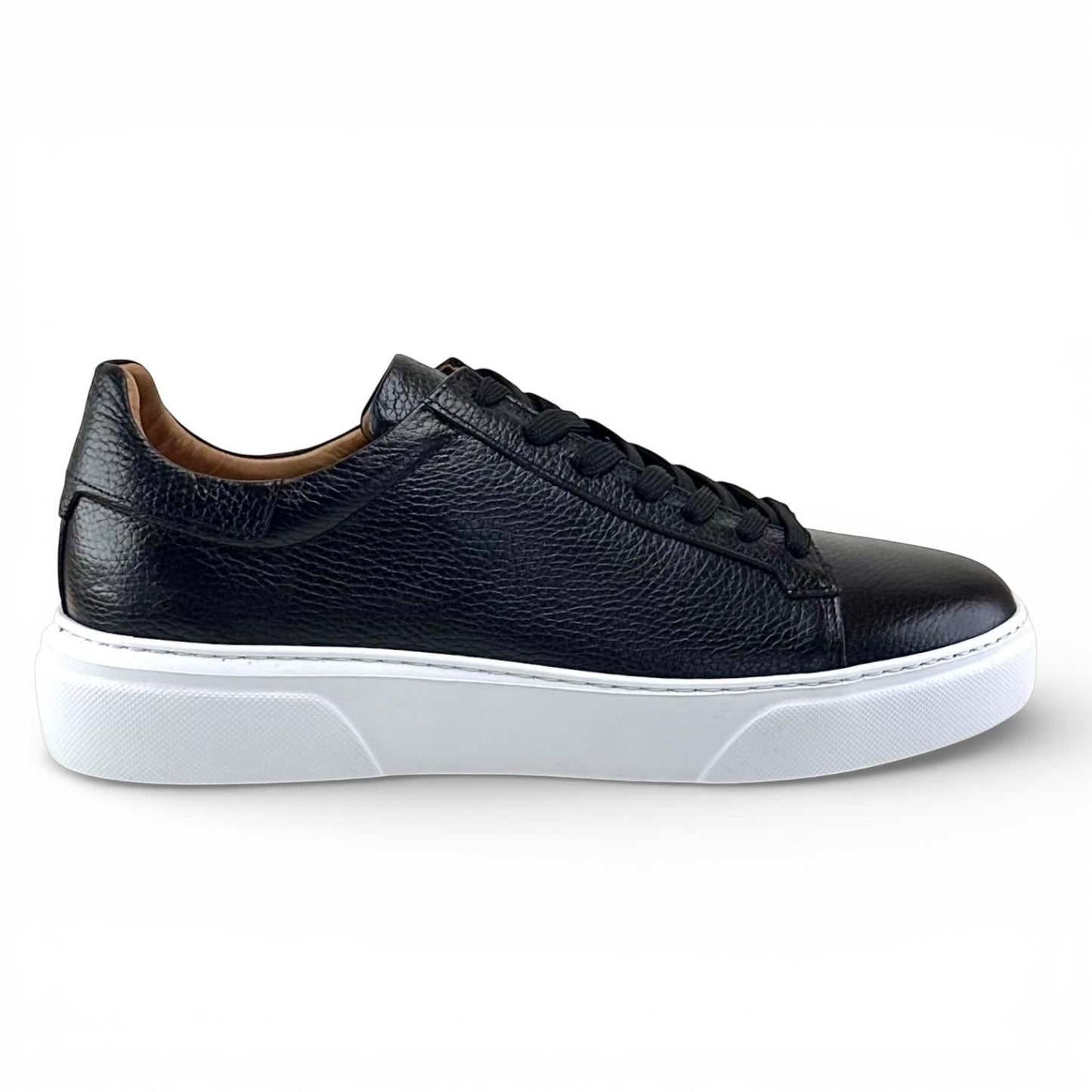 Footcap Erkek Hakiki Deri Sneaker Eva Taban – Siyah/Beyaz | ALZA