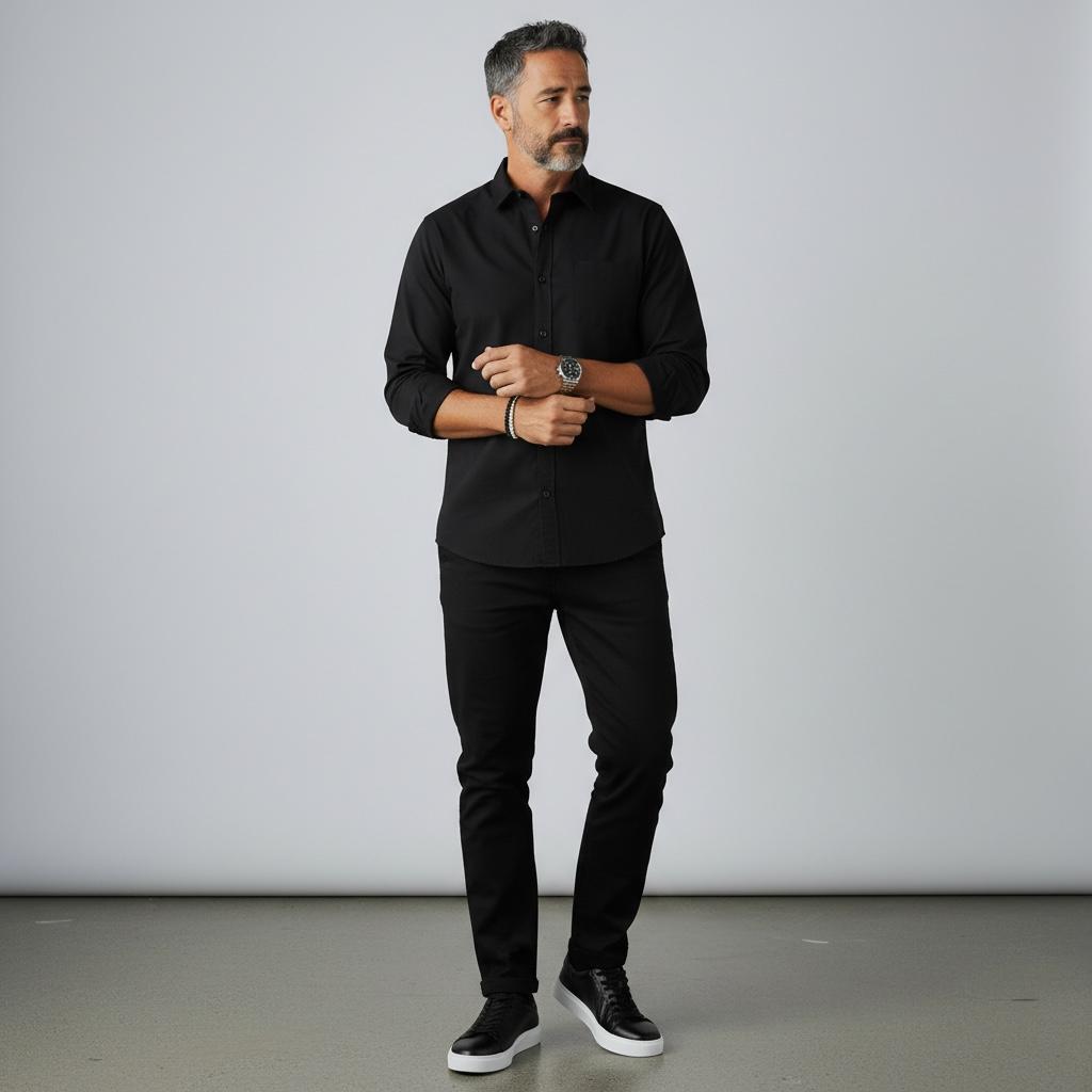 Alza Erkek Hakiki Deri Sneaker - Siyah/Beyaz Floter