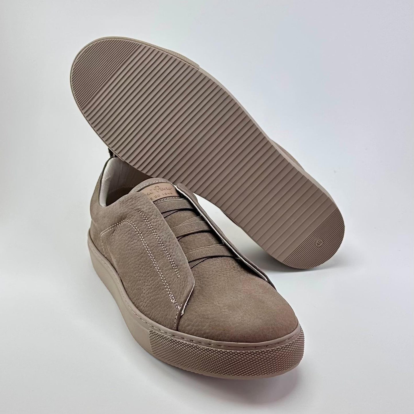Alza Erkek Hakiki Nubuk Deri Sneaker - Taupe