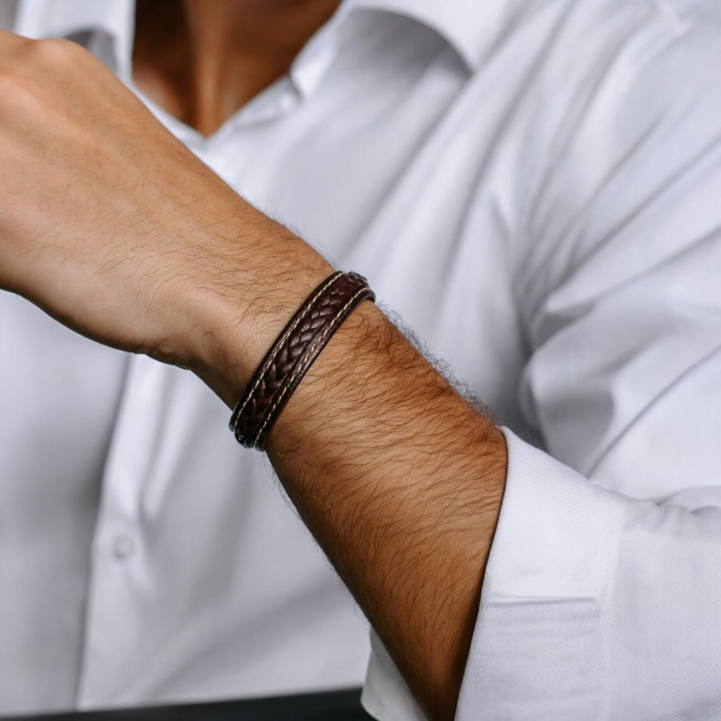 Alza Hakiki Deri Bileklik - Kahverengi