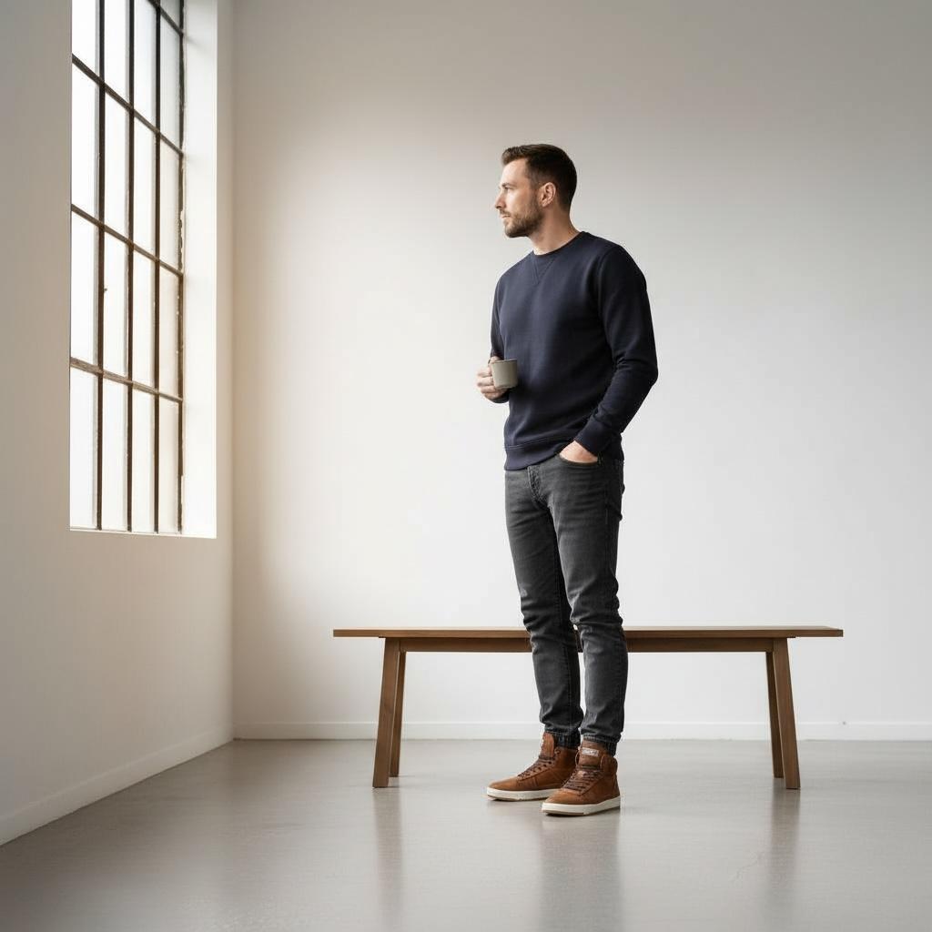 ALZA Hakiki Deri Erkek Yüksek Bilek Sneaker – Taba Süet