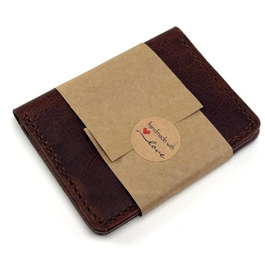 Alza Hakiki Deri Katlanır Kartlık - Kahverengi