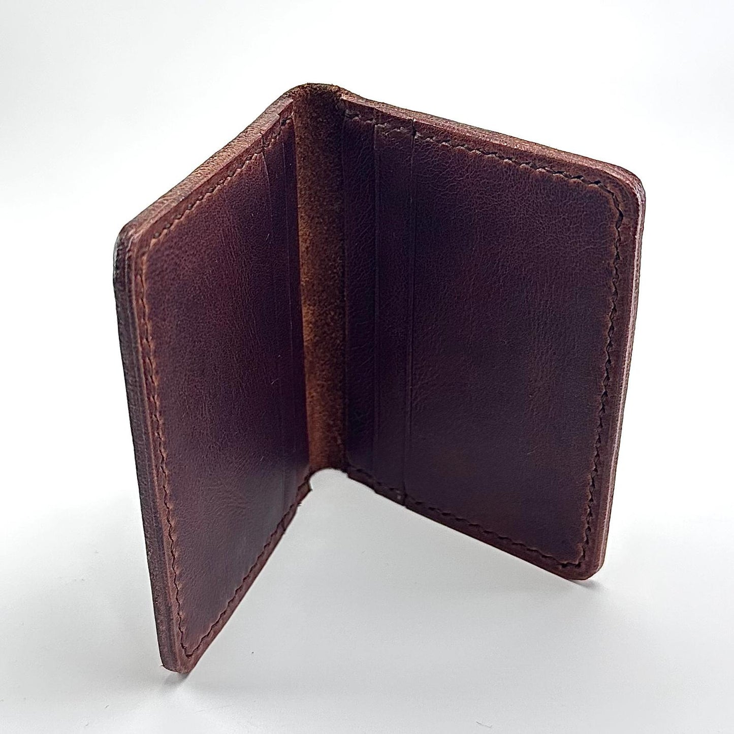 Alza Hakiki Deri Katlanır Kartlık - Kahverengi