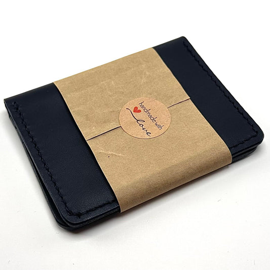 Alza Hakiki Deri Katlanır Kartlık - Siyah